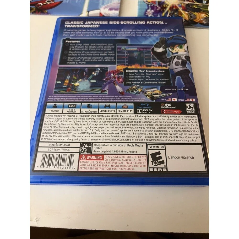 Mighty No9 2016 Playstation 4 Cib Complete With Poster Mint